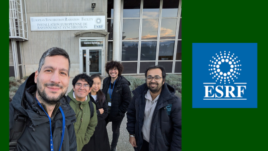 Photograph of NextCOM Pmembers just outside fo the ESRF facility