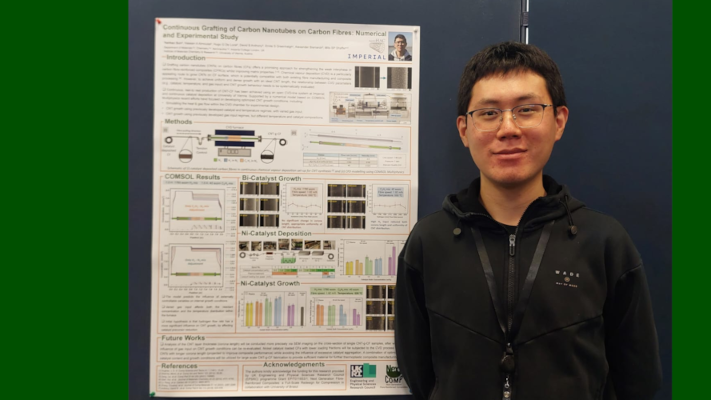 Yanhao Sun next to his award winning poster
