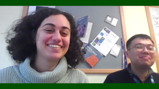 Eleni Georgiou and Bohao Zhang NextCOMP members on Zoom Call