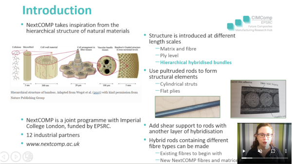 Laura presenting at EPSRC Future Composites Manufacturing Research Hub Open Day